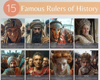 Pósteres de gobernantes famosos, decoración de aulas de historia mundial, pósteres educativos, pósteres de gobernantes famosos para aulas, decoración de aulas de historia