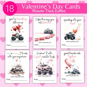 Monster Truck Valentine Editable Monster Truck Valentines Printable ...