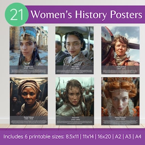 Women&#39;s History Month Classroom Posters, History Classroom Decor, Famous Women Bulletin Board Decor, Women&#39;s History Educational Posters