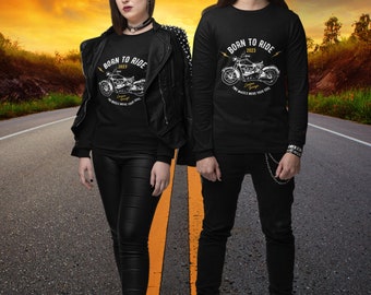 Geboren zum Fahren, Unisex-Sweatshirt mit Rundhalsausschnitt