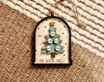 Family Tree Christmas Ornament,Christmas Ornament, Family Tree, Personalized Family Ornament, Personalized Christmas Ornament