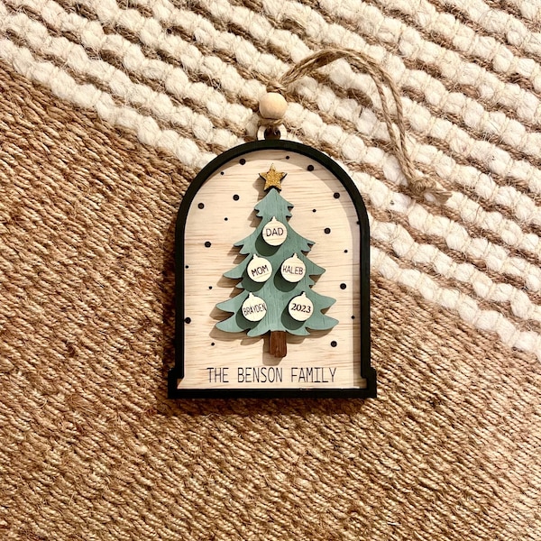 Family Tree Christmas Ornament,Christmas Ornament, Family Tree, Personalized Family Ornament, Personalized Christmas Ornament