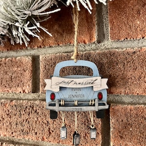 Just Married Ornament, Newlywed Gift, First Christmas Together, Christmas Wedding Ornament, Personalized Wedding Ornament, Custom Ornament.
