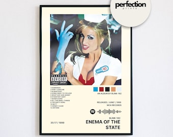 blink-182 Album Poster, Digital Print, Enema of the State, Pop Punk Wall Art, Music Decor, Band Poster, Music Gift, Skater Wall Art,