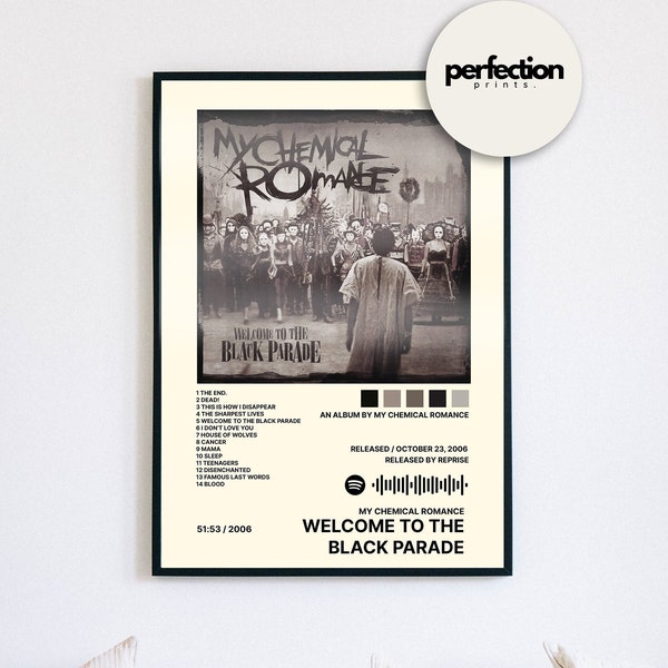 Welcome to the Black Parade Album Poster, My Chemical Romance Poster, Music Wall Art, Rock Band Decor