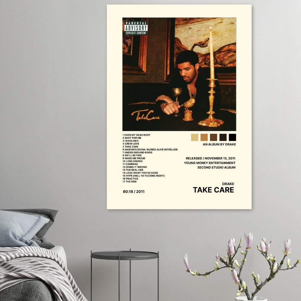 Discover Drake "Take Care" Album Cover Poster, Music Wall Art