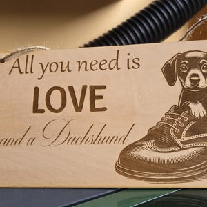 Laser Engraved Dog Sign Dachshund Decor for Dog Lovers