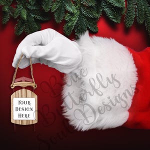 Christmas Sled Ornament Mockup PNG Festive Holiday Sled Ornament Mock-up Digital File Sled Ornament Template Background File for Mockup