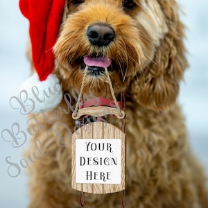 Christmas Sled Ornament Mockup PNG Festive Holiday Sled Ornament Mock-up Digital File Sled Ornament Template Background File for Mockup