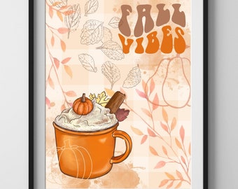 DIGITAL PRINT - Fall Vibes Printable - Printable Collage - Digital Print - Fall