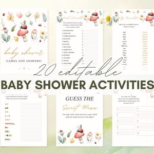 Little Lovebug Baby Shower Games Pack, Cute Bug Theme Printable Games, Editable Baby Shower Activities Bundle, Party Digital Download BSL1