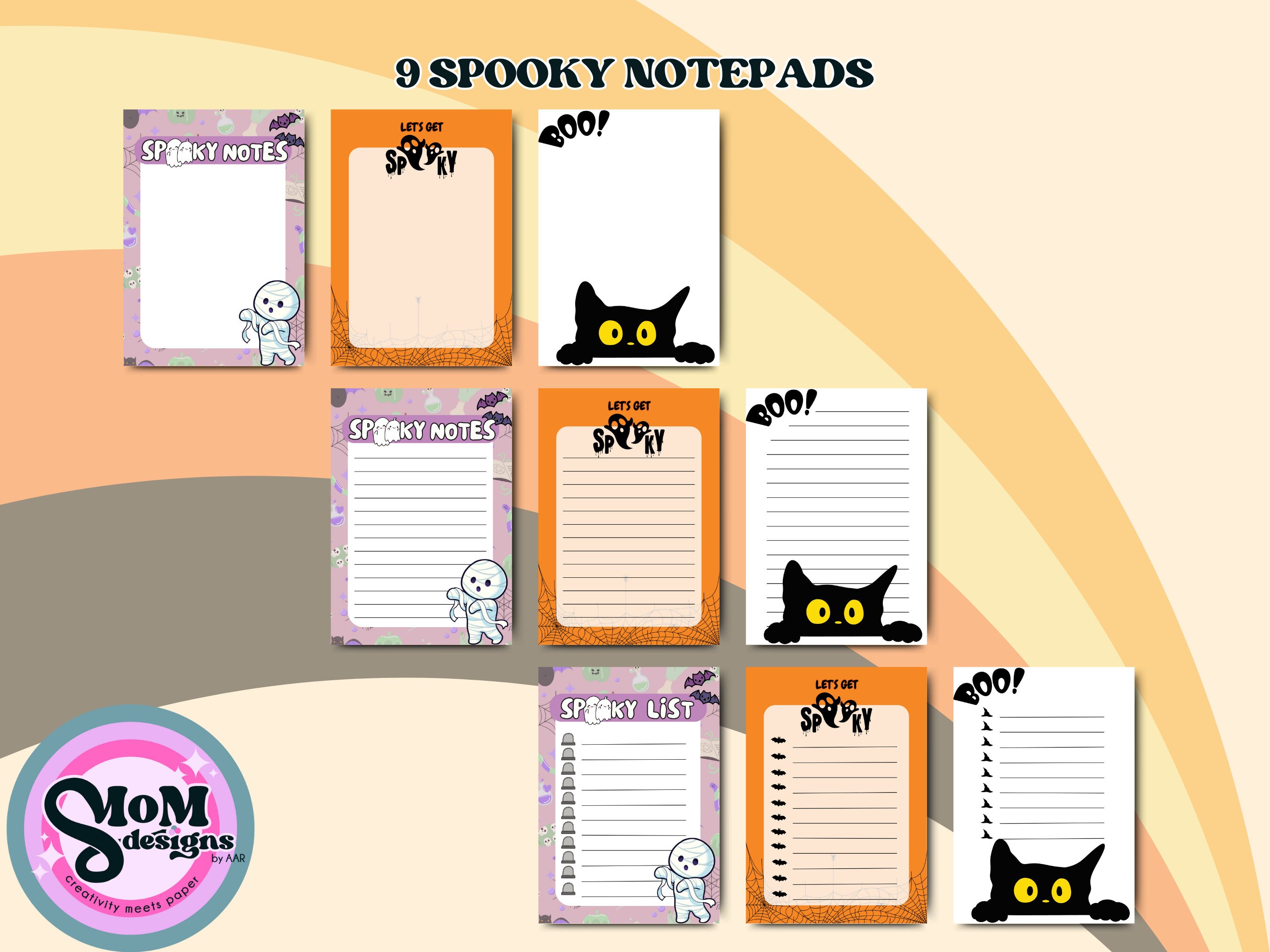Halloween Note Pad Printable Halloween Memo Pad Printable Halloween ...