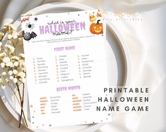 Halloween Name Generator Game | What’s Your Halloween Name Printable | Funny Spooky Party Activity for Kids & Adults | Instant Download