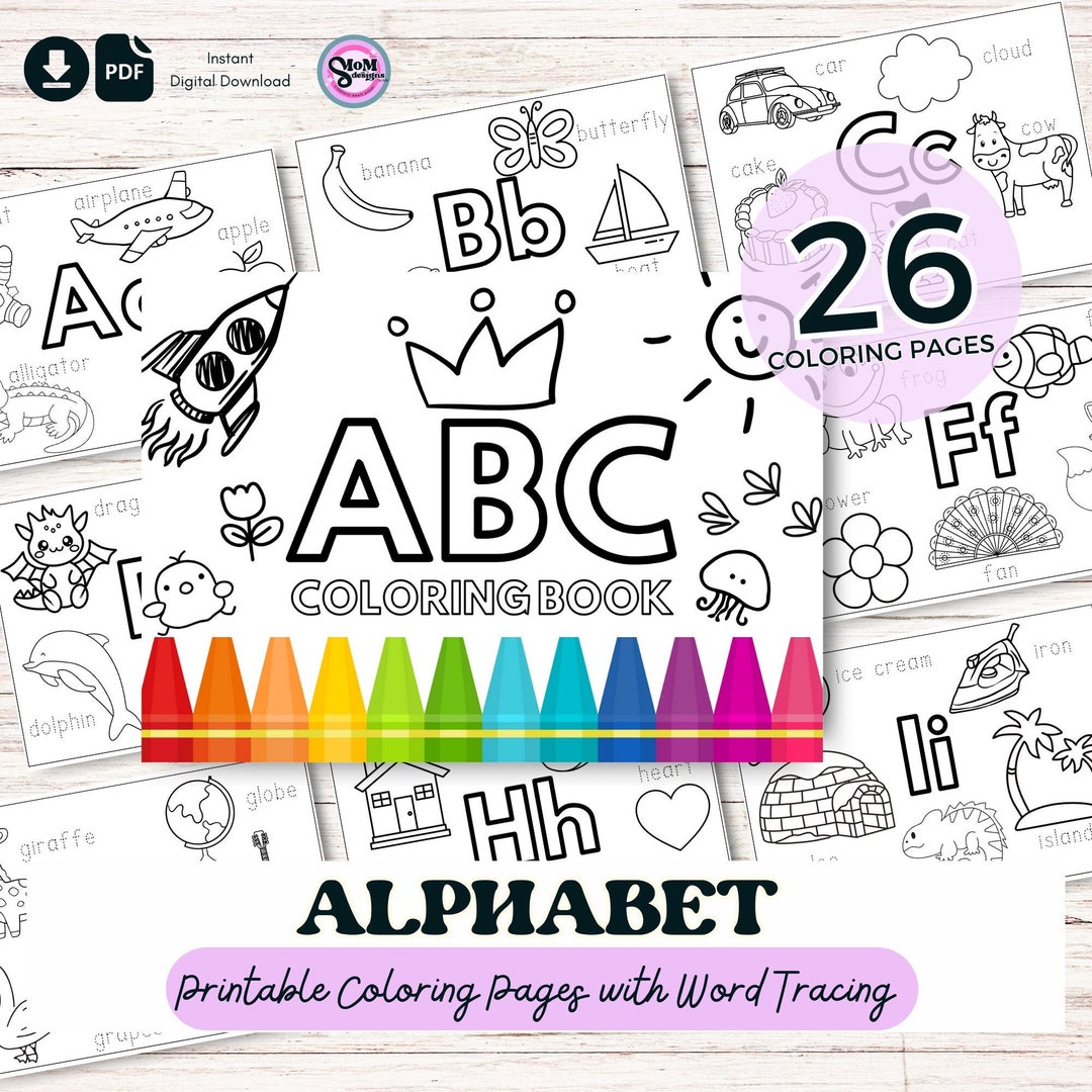 Printable Alphabet Coloring Book for Preschool Learning Worksheet ...