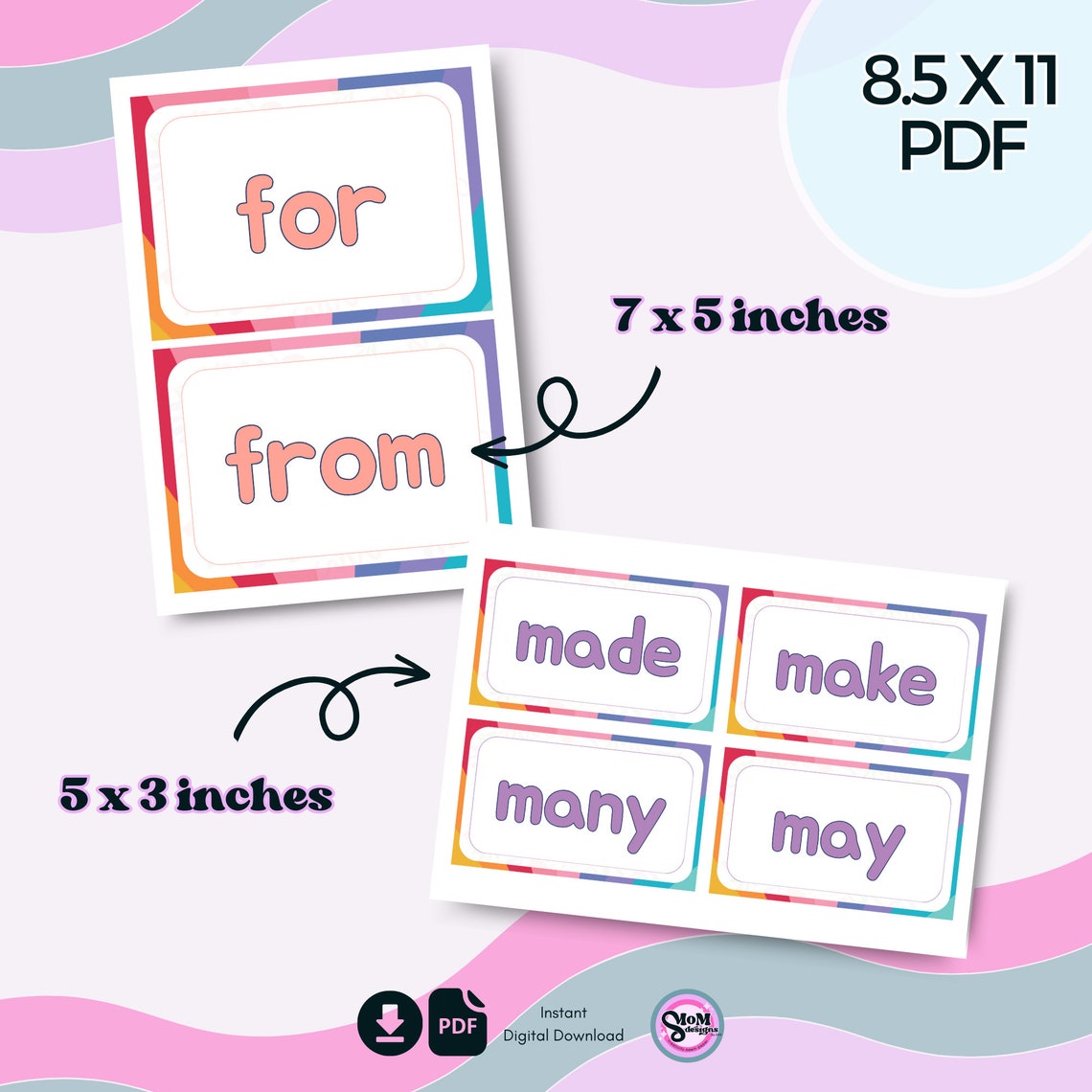 100 Fry Sight Words Flashcards and Posters, Prek to 1st Grade Sight ...