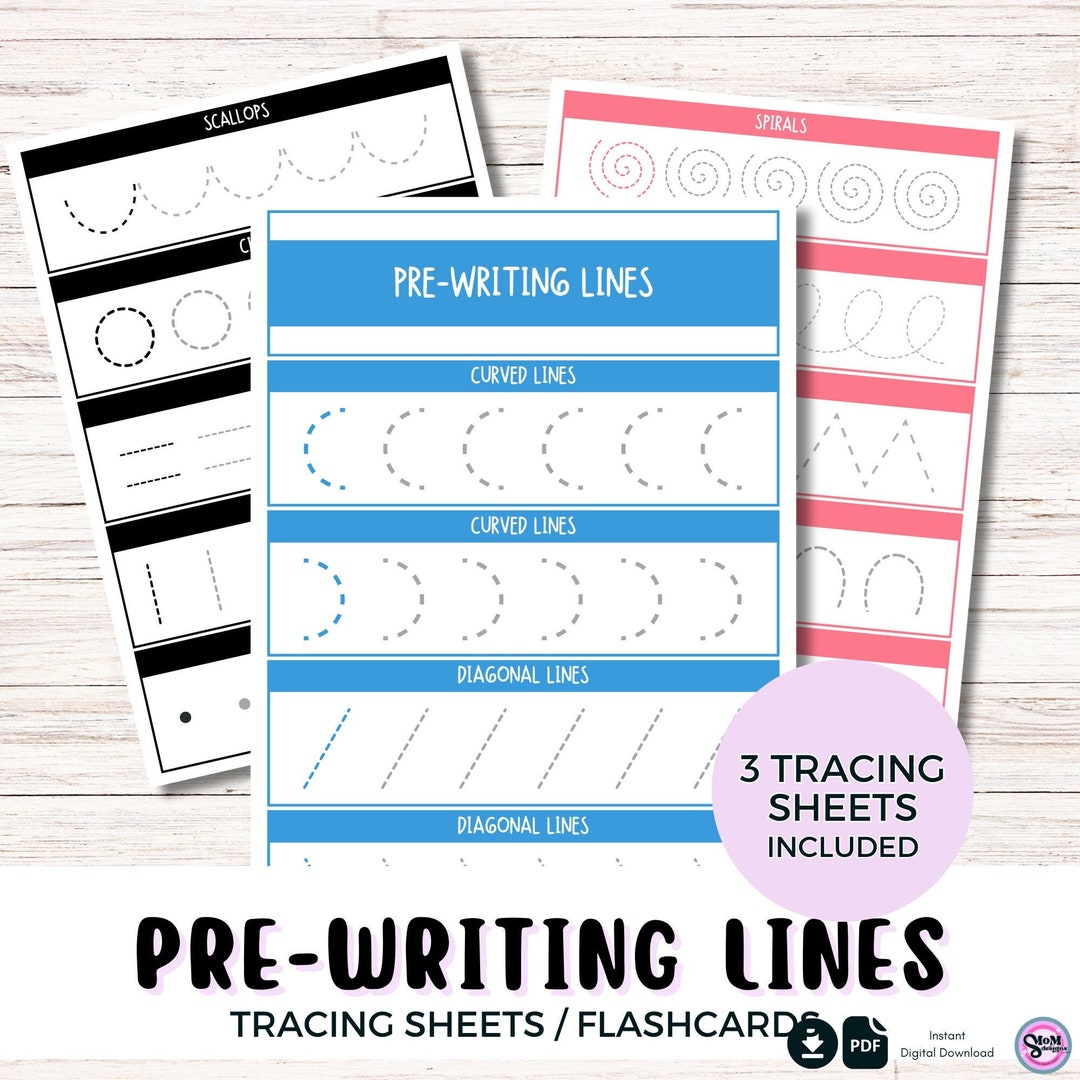 Prewriting Line Tracing Book Printable Worksheet, Toddler Busy Book