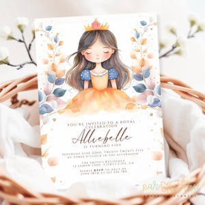 Princess Birthday Invitation | Royal Girl Party Invite | Editable Princess Celebration | Once upon a time Printable | Digital Download