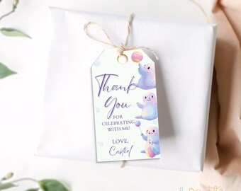Seal Birthday Thank You Tags | Under the Sea Party Favor Tags | Editable Sea Animal Tags | Printable Baby Seal Party Decor