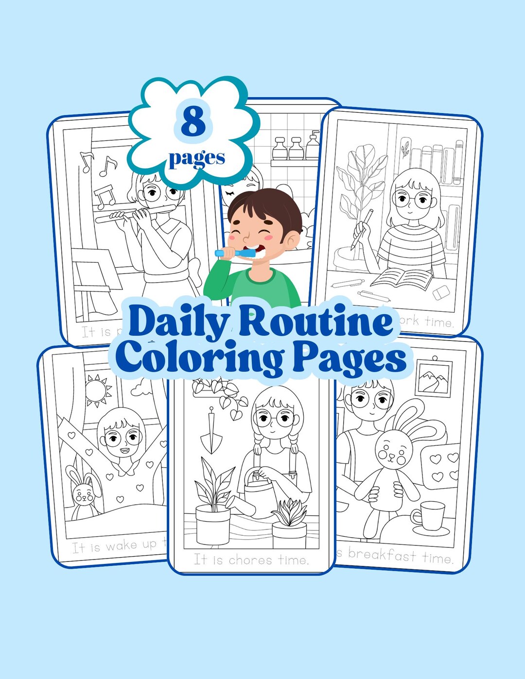 Colorable Routine Circle Daily Routine Coloring Pages (digital Download) - Etsy UK