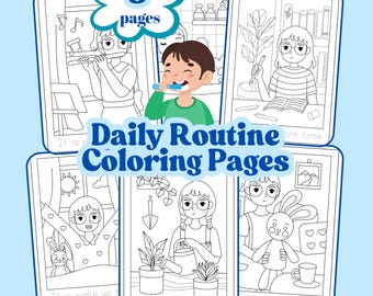 Daily Routine Coloring Pages (Digital Download)