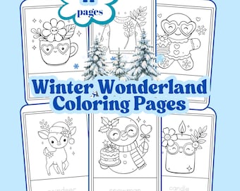 Winter Tracing Coloring Pages (Digital Download)