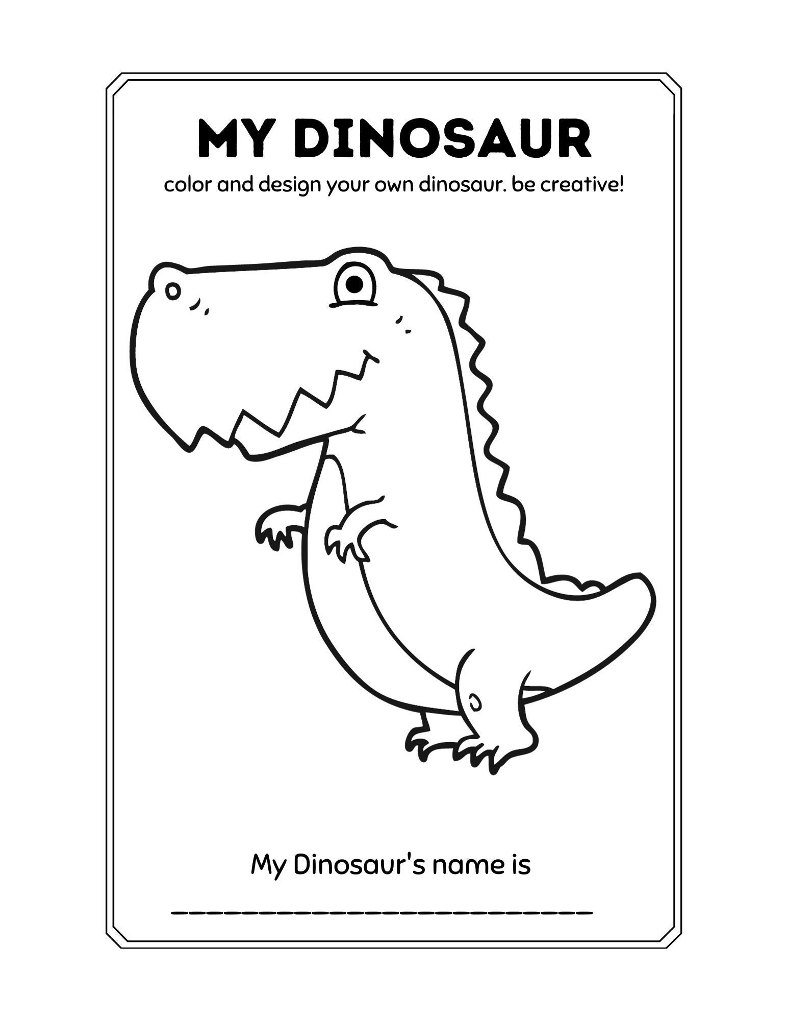 Printable Childrens Kids Dinosaur Science Animald Coloring - Etsy