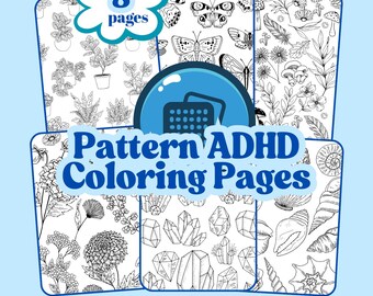 Pattern ADHD Coloring Pages (Digital Download)