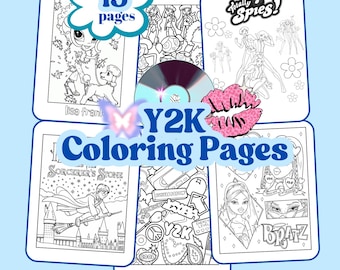 Y2K 2000s Throwback Thursday Coloring Pages (Digital Download)