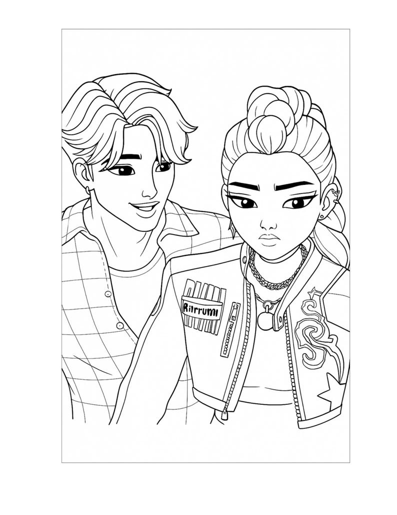 KPop Dämonenjäger Huntrix Saja Boys zum Ausmalen - Etsy.de