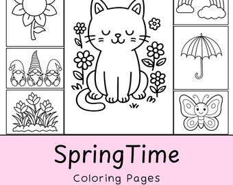 Springtime Children's Coloring Pages (Digital Download)