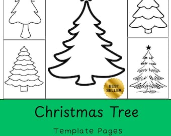 Christmas Tree Coloring Templates Page (Digital Download)