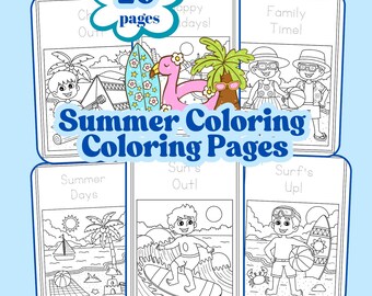 Summer Fun Coloring Pages (Digital Download)