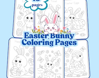 Easter Bunny Coloring Pages (Digital Download)