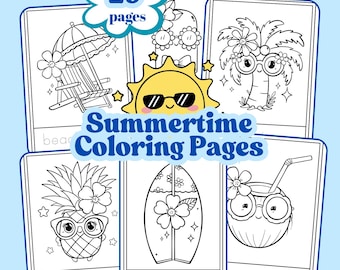 Summertime Coloring Pages (Digital Download)