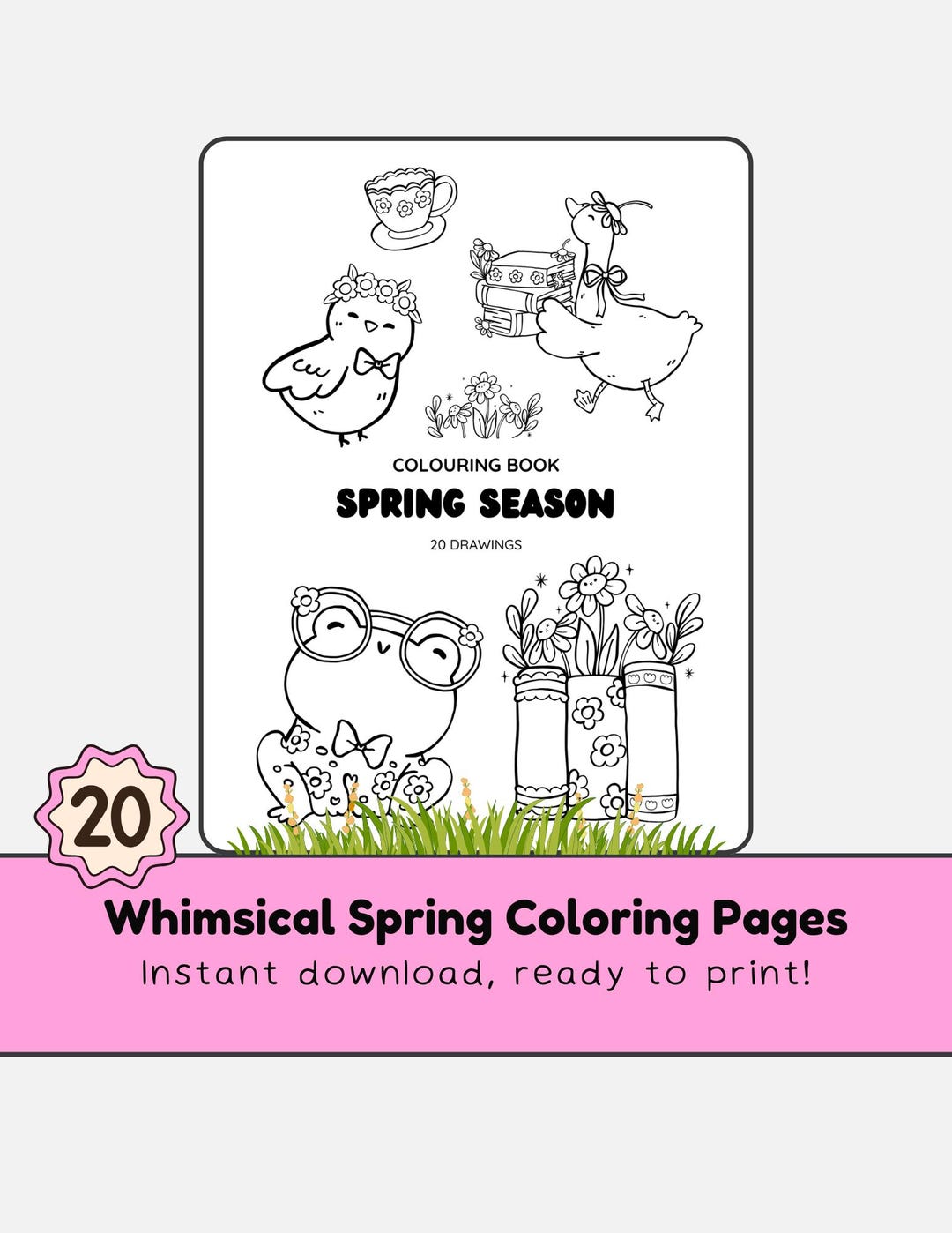 Whimsy Spring Coloring Pages Whimsical Spring Children's Coloring Pages, Kids Puzzles and Games ...