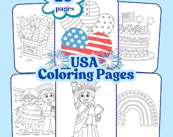 Patriotic USA Coloring Pages (Digital Download)
