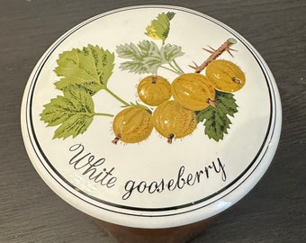 Vintage White Gooseberry Preserve Jar