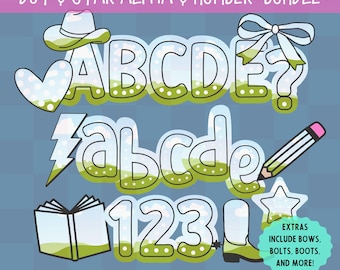 Canva Editable Doodle Dot & Star Alphabet Template (Digital Only)