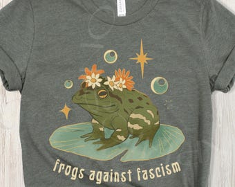 Portland Frog Protest Shirt, Anti ICE Top, Anti Fascism T-Shirt, Frogs Against Fascism, Resistance Activist Tee