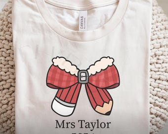 Christmas Bow Behavior Analyst Shirt, BCBA Gift, Behavior Tech Shirt, Mental Health Therapist, Special Education Teacher