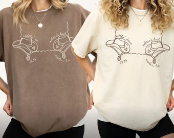 Custom Western Bachelorette Shirts, Saddlin Up Settlin Down Bridal Shirts, Matching Personalized Bridesmaid, Bachelorette Party