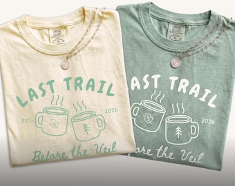 Bachelorette Last Trail Before The Veil Shirts, Comfort Colors Bridal Party, Matching Personalized Bridesmaids Tee, Bachelorette Party