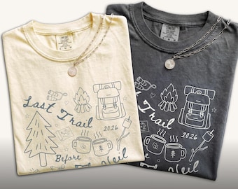 Bachelorette Last Trail Before The Veil Shirts, Comfort Colors Bridal Party, Matching Personalized Bridesmaids Tee, Bachelorette Party