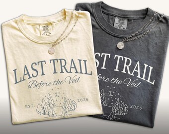 Bachelorette Last Trail Before The Veil Shirts, Comfort Colors Bridal Party, Matching Personalized Bridesmaids Tee, Bachelorette Party