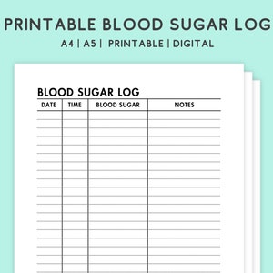 Può includere: Registro di glicemia stampabile con colonne per data, ora, livello di glicemia e note. Il registro è progettato per tenere traccia dei livelli di glicemia.