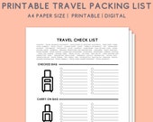 Travel Checklist Fillable, Travel Packing List, Minimalist Travel Plan Guide, Travel Essentials Diary, Travel Organizer, Digital
