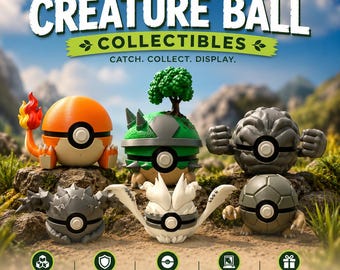 3D Printed Creature Ball Collectibles + Fidget Clicker | Fantasy Desk Decor | Choose Your Design