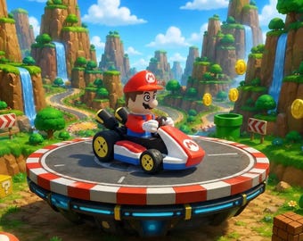 Mario Kart 3D Printed Figure Bundle – Racing Display Model – Collector Shelf Decor