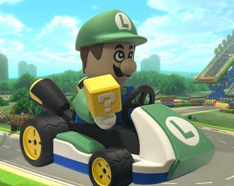 Luigi Kart 3D Printed Figure Bundle – Racing Display Model – Collector Shelf Decor
