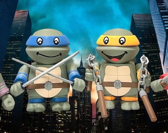 Mutant Turtle Inspired 3D Printed Figure Set – Sewer Hero Display Models